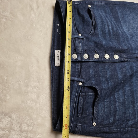 Loft The Curvy Skinny Dark Blue Jeans, Button Fly, Stretchy Size 31 / 12 - Picture 7 of 10